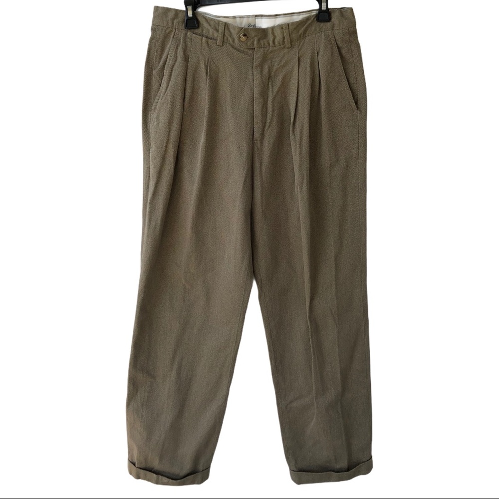 Ermenegildo Zegna Pleated Dress Pants Brown 36x31